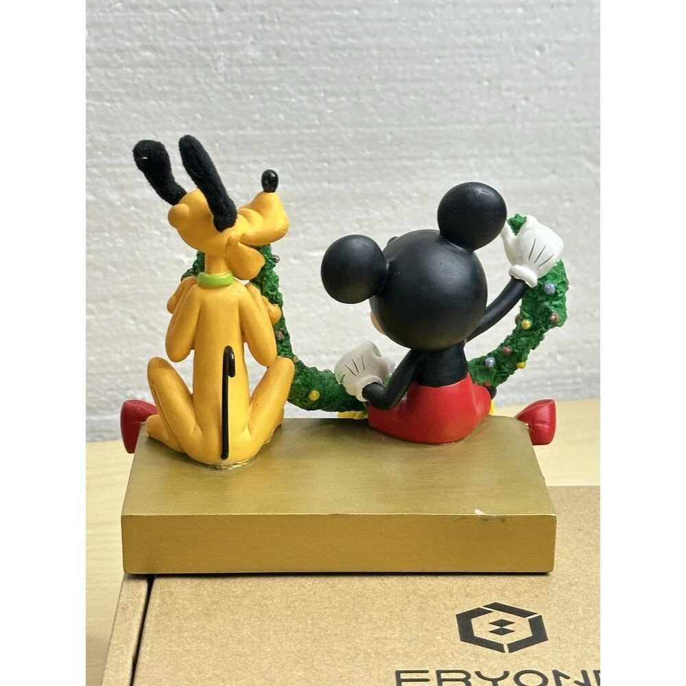 Disney Mickey Mouse & Pluto Garland Christmas Stocking Holder Hanger Vintage